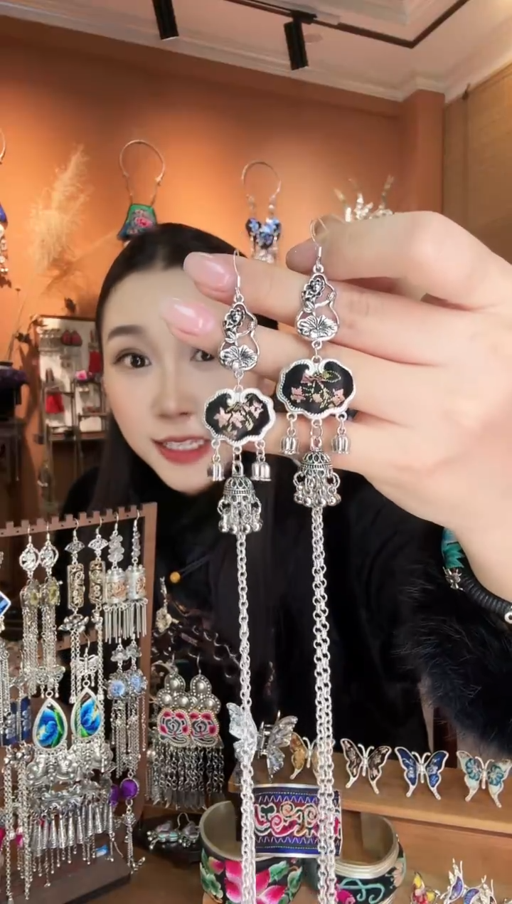 刺绣纯手工民族风耳环