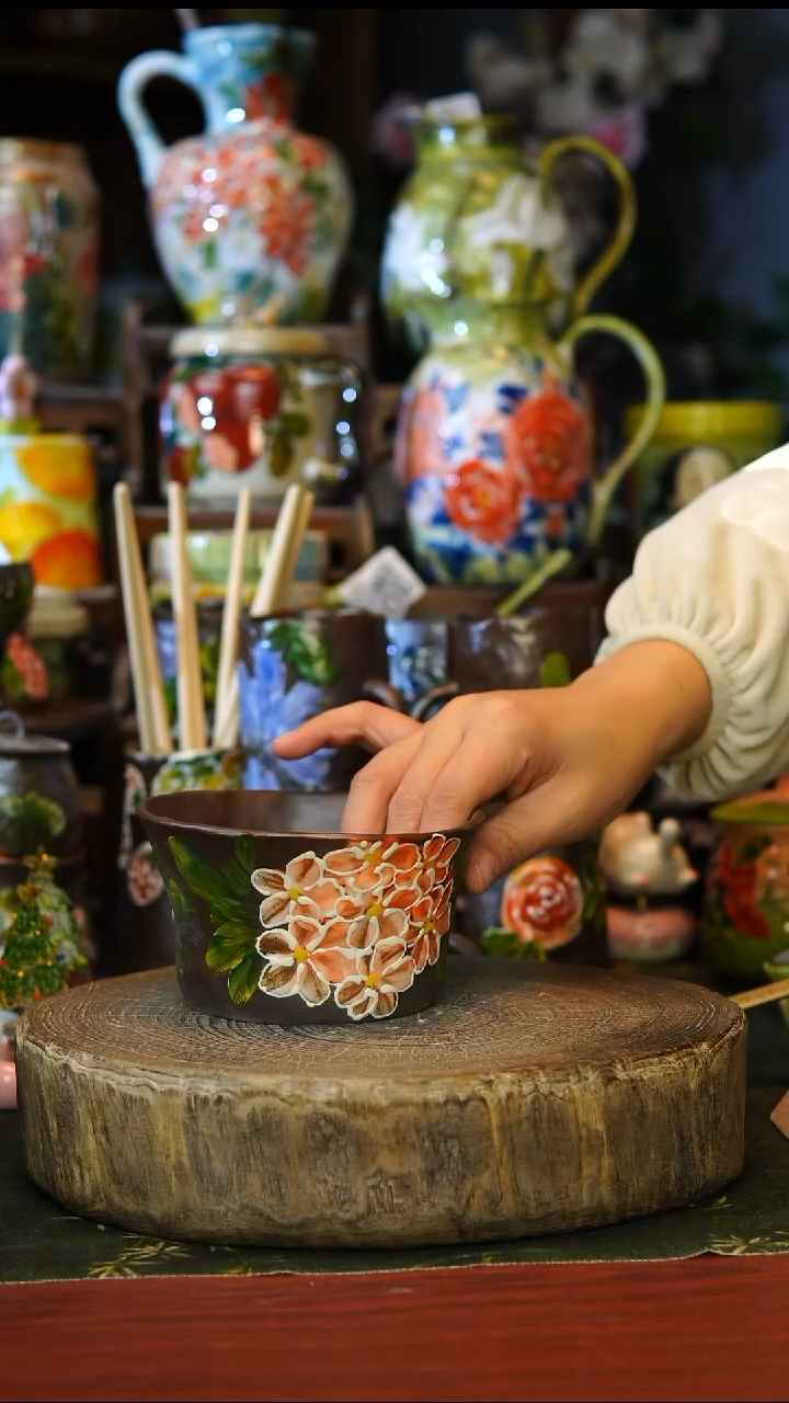 陶瓷160景德镇手工手绘釉下彩