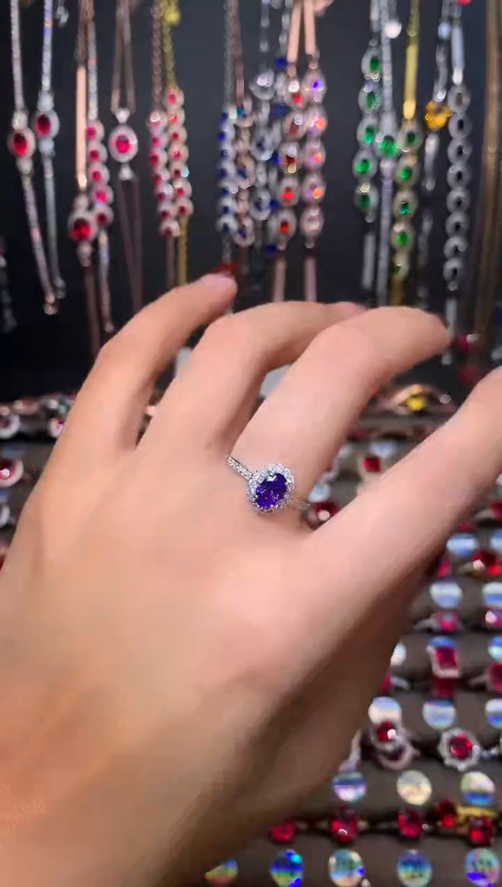 【闪购商品】水晶戒指银S925镶嵌银色