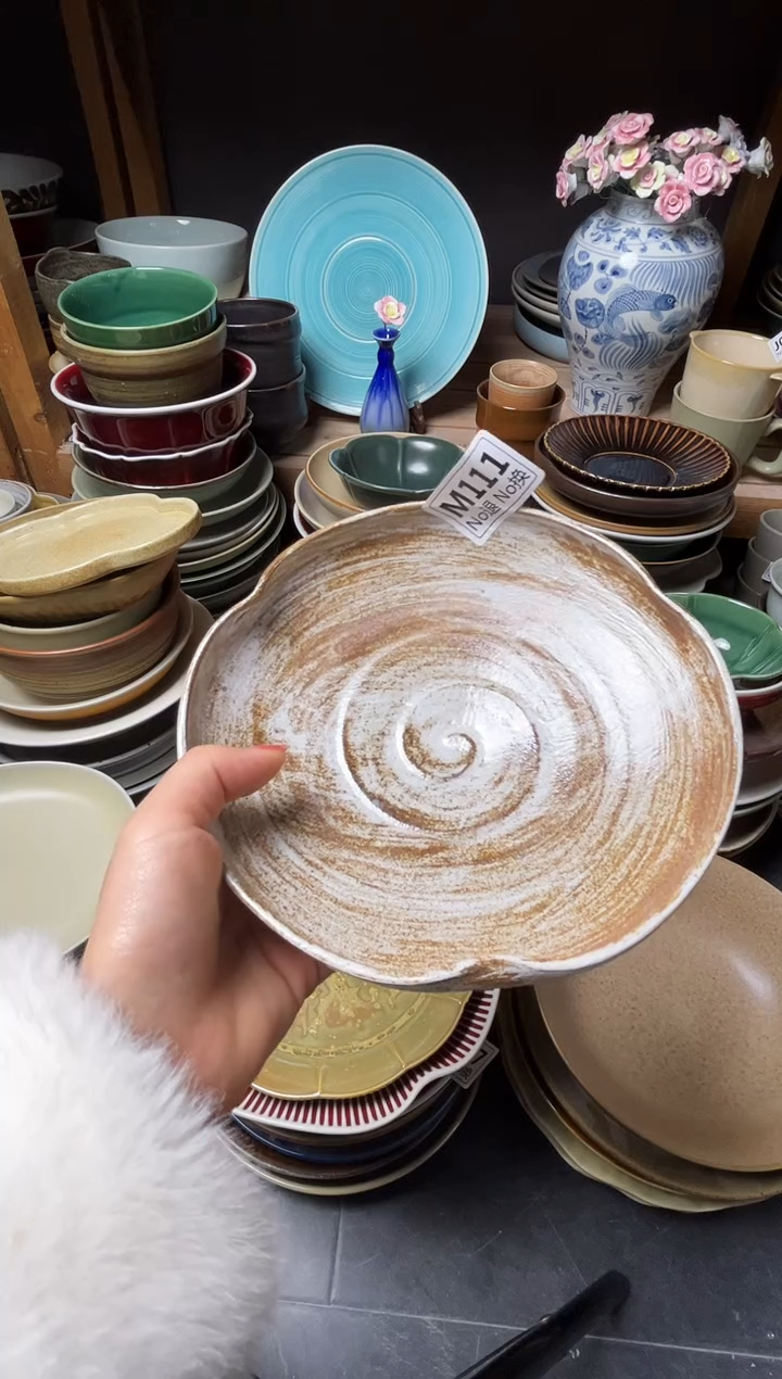 瓷片默*m111手刷粉影异型盘福利