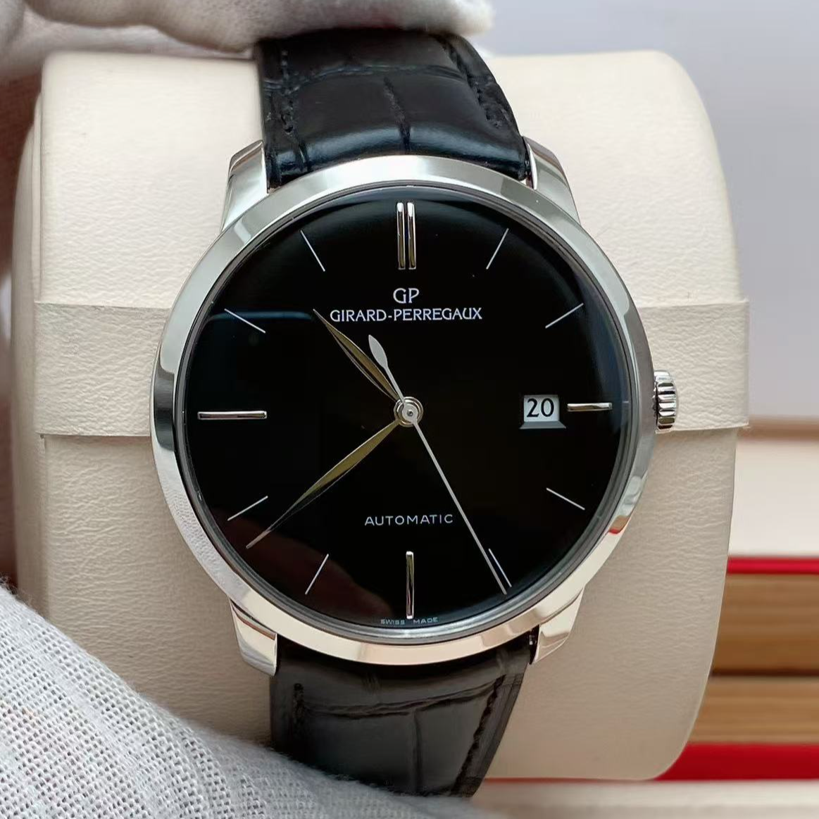 99新 Girard- Perregaux/芝柏表 芝柏49525白金自动机械表径38mm