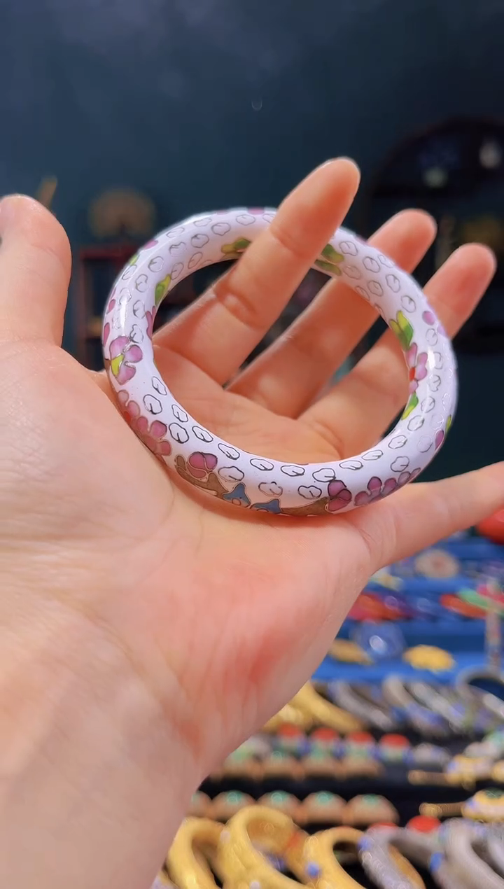 【闪购商品】非遗绝技 景泰蓝公主镯 白