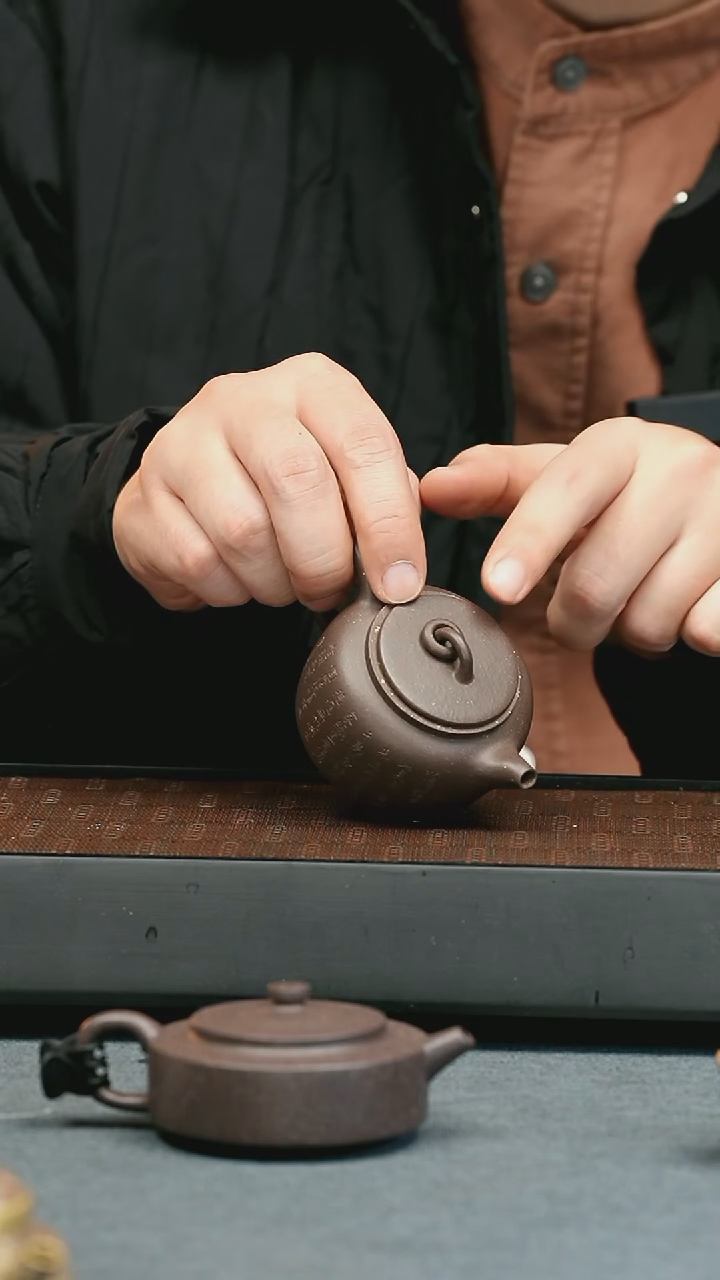 【闪购商品】紫砂茶壶五堂 井栏-刻-95cc