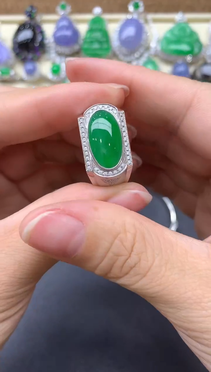 【闪购商品】翡翠戒指18K金镶嵌611-中国好珍宝