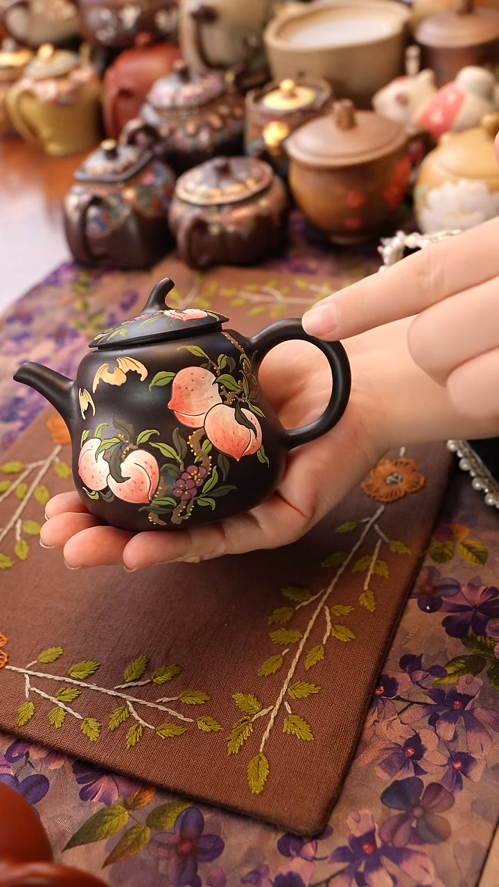 紫砂茶宠桃子葫芦壶