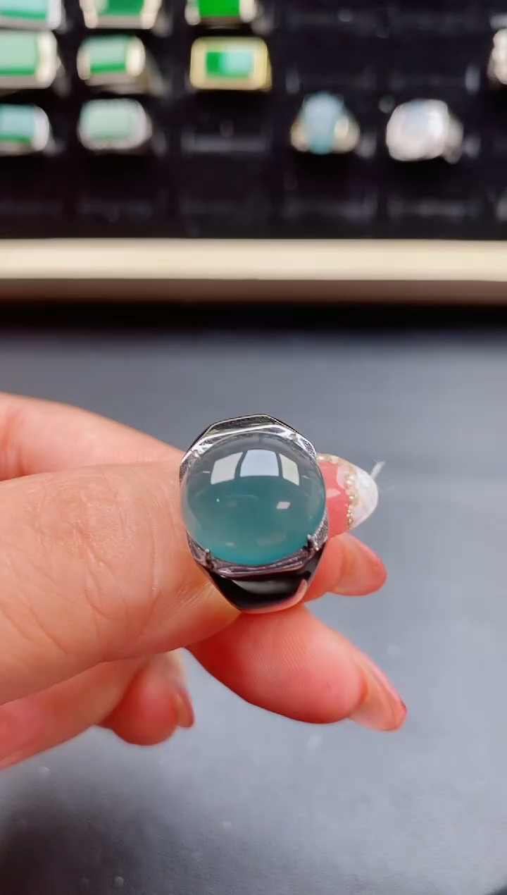 【闪购商品】翡翠戒指银S925镶嵌05850
