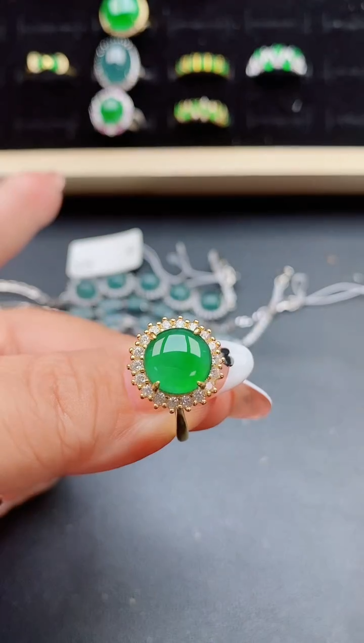 【闪购商品】翡翠戒指银S925镶嵌5080805