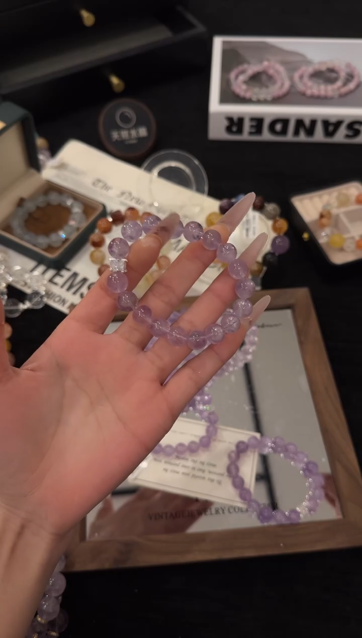 合金手链水晶紫水晶x3524