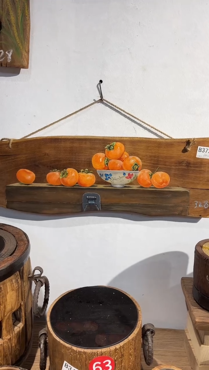 月****）风化老门板丙烯画