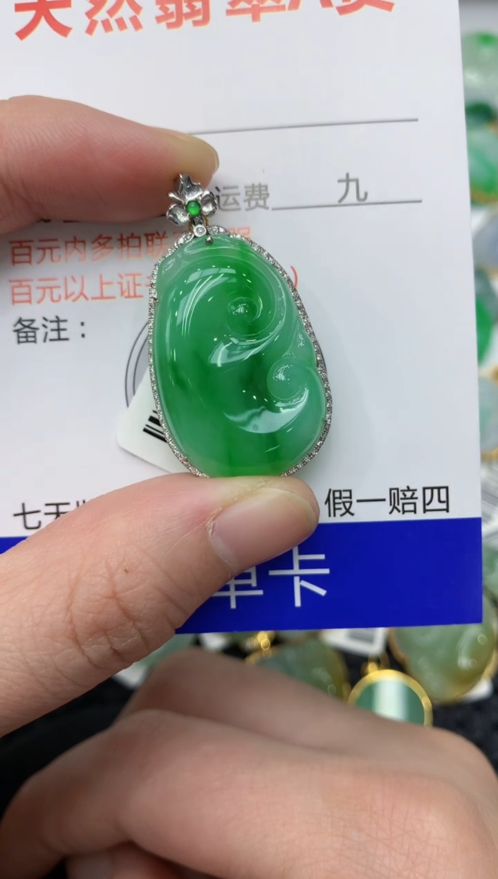【闪购商品】翡翠颈饰18K金镶嵌11111111111