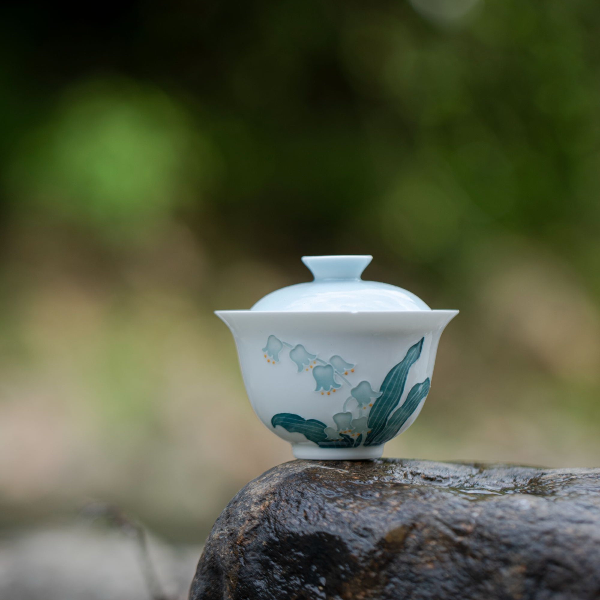 明知山志-有田烧-铃兰幽梦-福灵盖碗