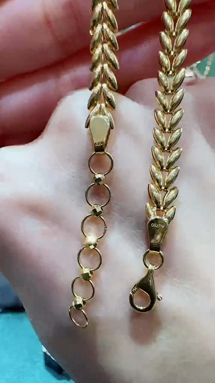 【闪购商品】18K金手链18K金麦穗手链