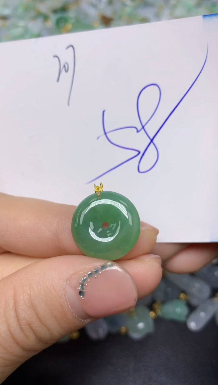 【闪购商品】翡翠挂件18K金镶嵌 天然翡翠A货