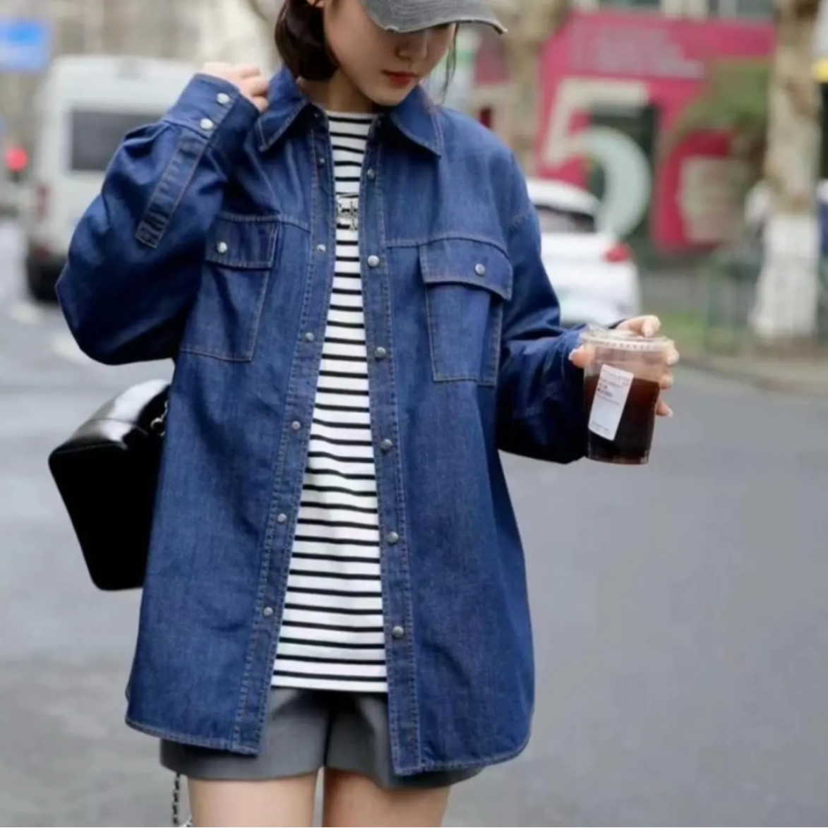 AMASS/阿玛施阿玛施青春速记百搭宽松牛仔衬衫5300971