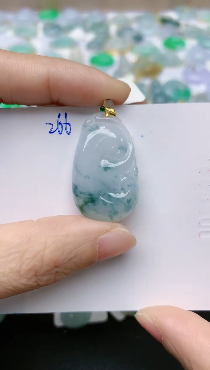 【闪购商品】翡翠颈饰18K金镶嵌天然翡翠A货    266