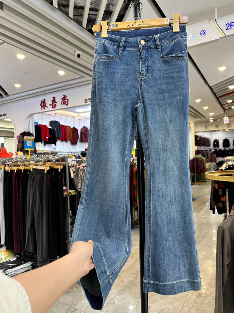 神裤系列~超薄面膜裤微喇叭裤子高腰弹力显瘦喇叭裤