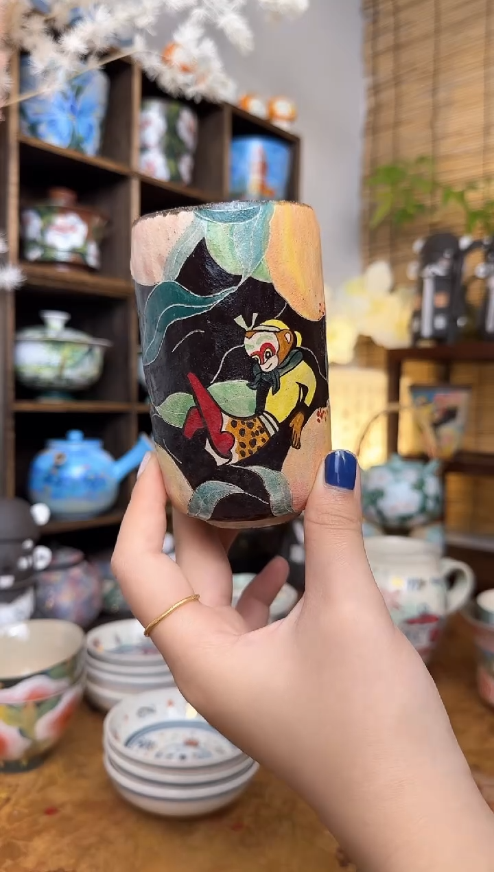 【闪购商品】玄之手绘天宫大圣手握杯