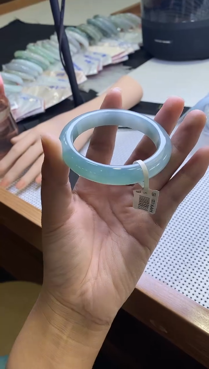 未镶嵌手镯翡翠正圈54圈口，12