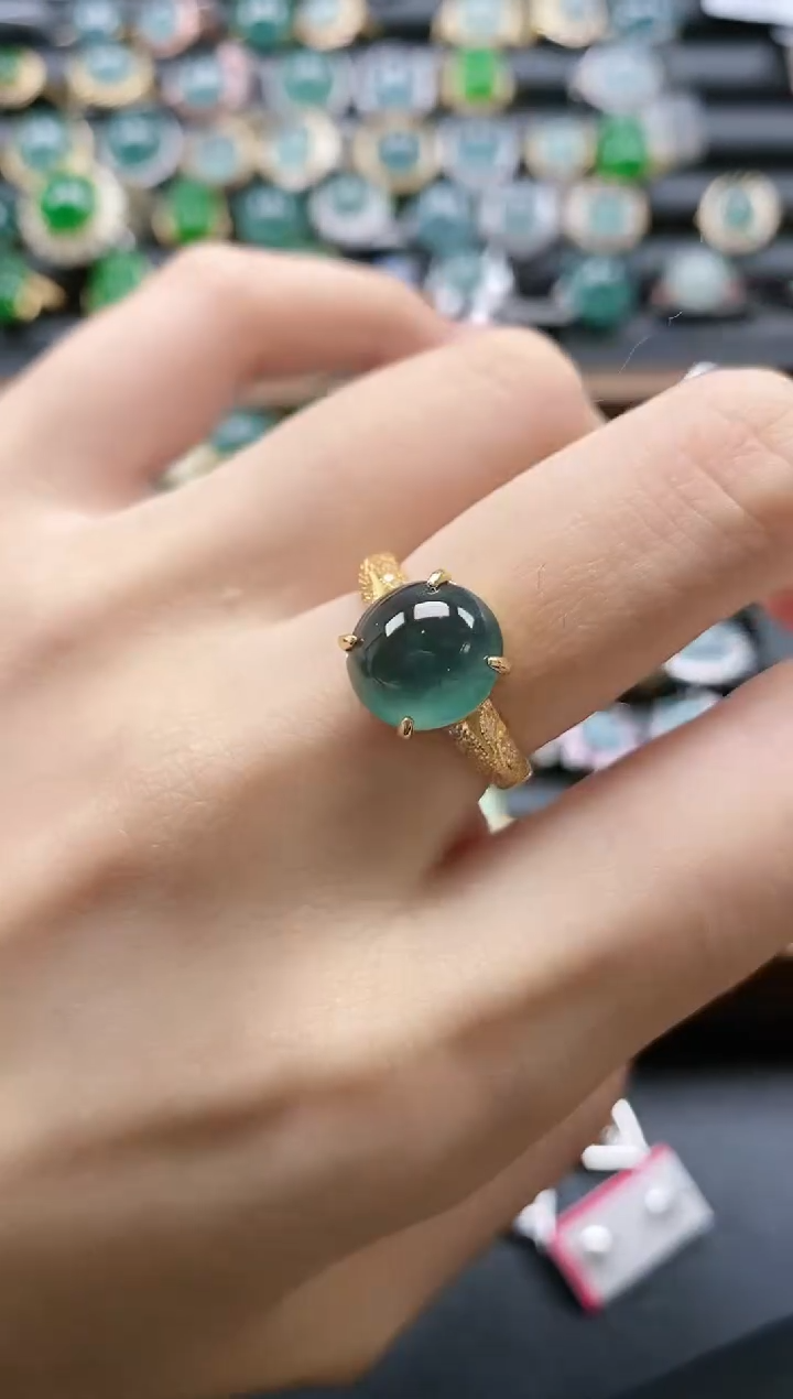 【闪购商品】翡翠戒指银S925镶嵌51151