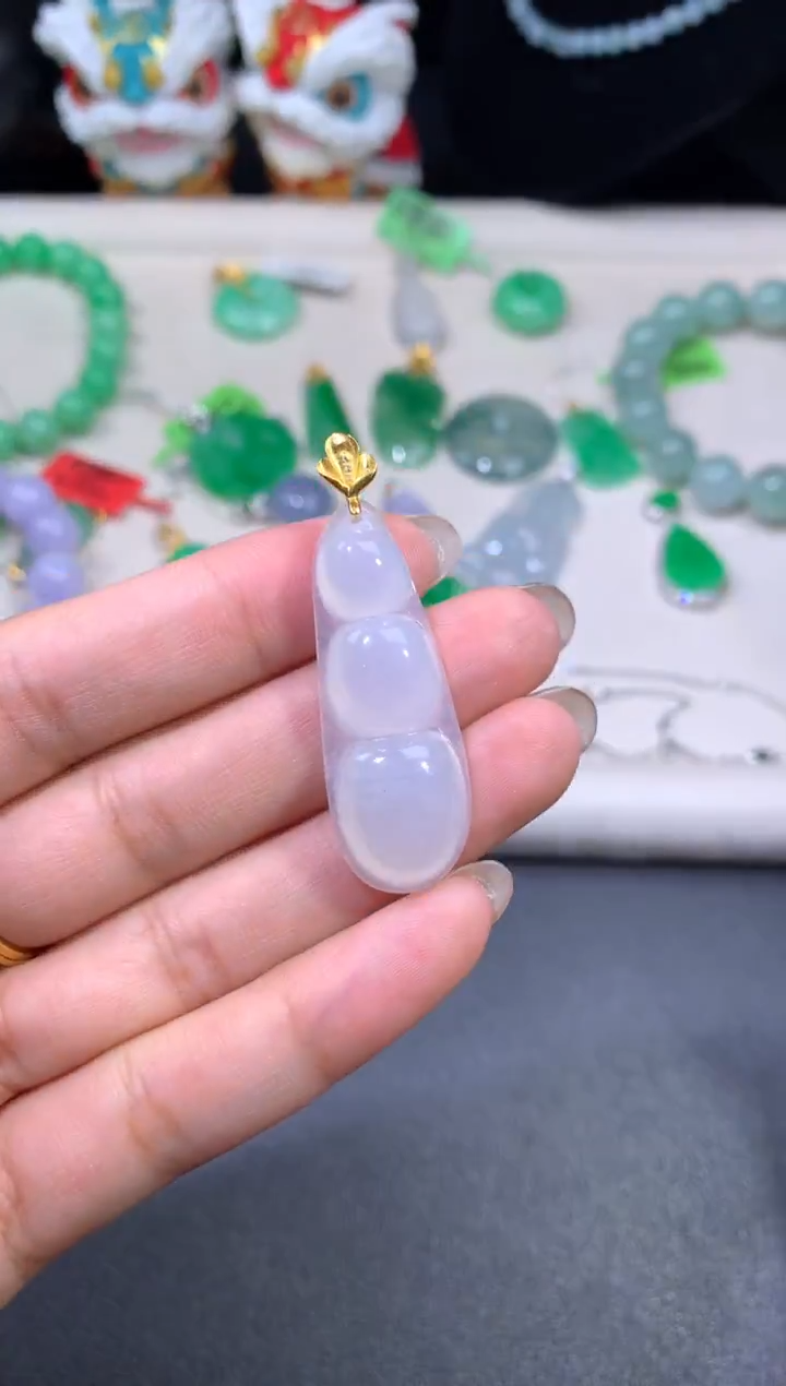 吊坠(不含链)18K金镶嵌翡翠翡翠