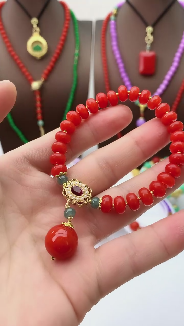 【闪购商品】翡翠手链14K金镶嵌S263手链