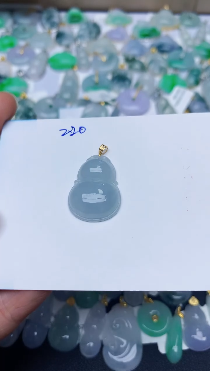 【闪购商品】翡翠颈饰18K金镶嵌天然翡翠A货  