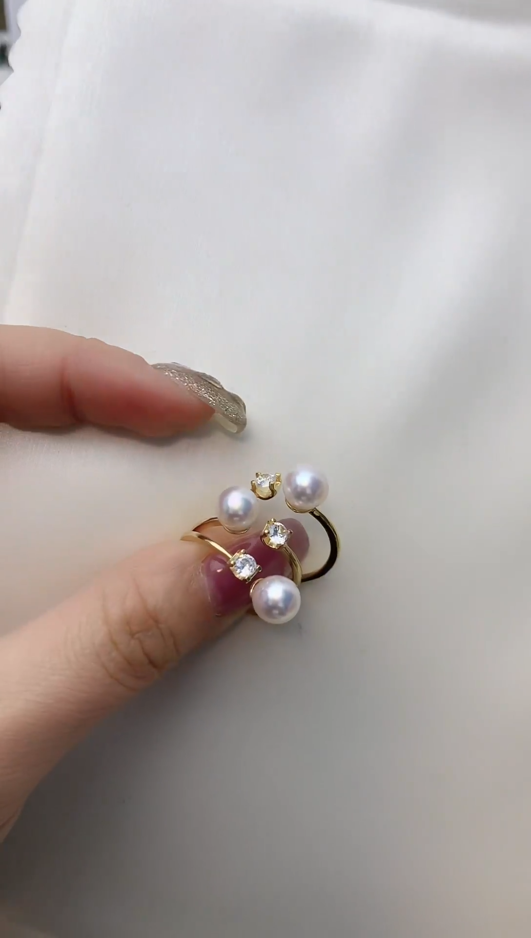 银S925镶嵌戒指海水珍珠S95