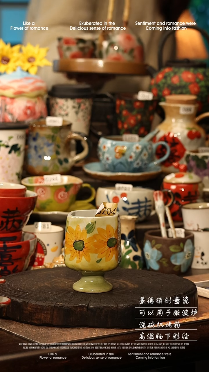 陶瓷景德镇高温釉下彩手工手绘款式