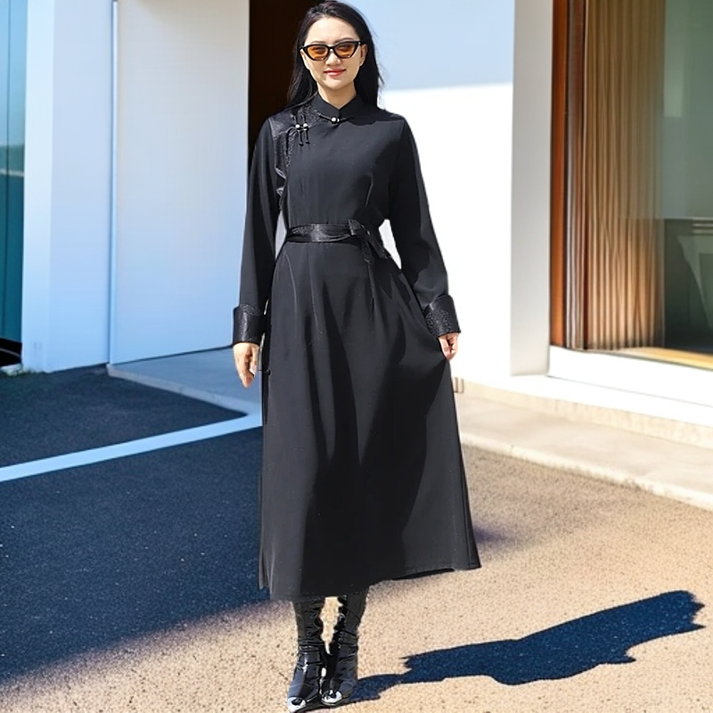 Adiyabrand女士蒙古袍日常蒙古元素连衣裙长裙民族风出游服装女