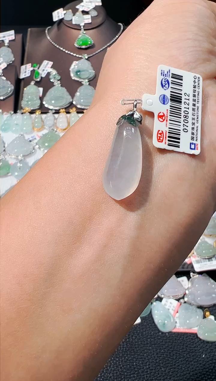 吊坠(不含链)18K金镶嵌翡翠福瓜吊坠1212