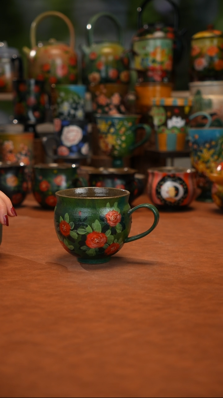 紫砂油画手绘釉下彩