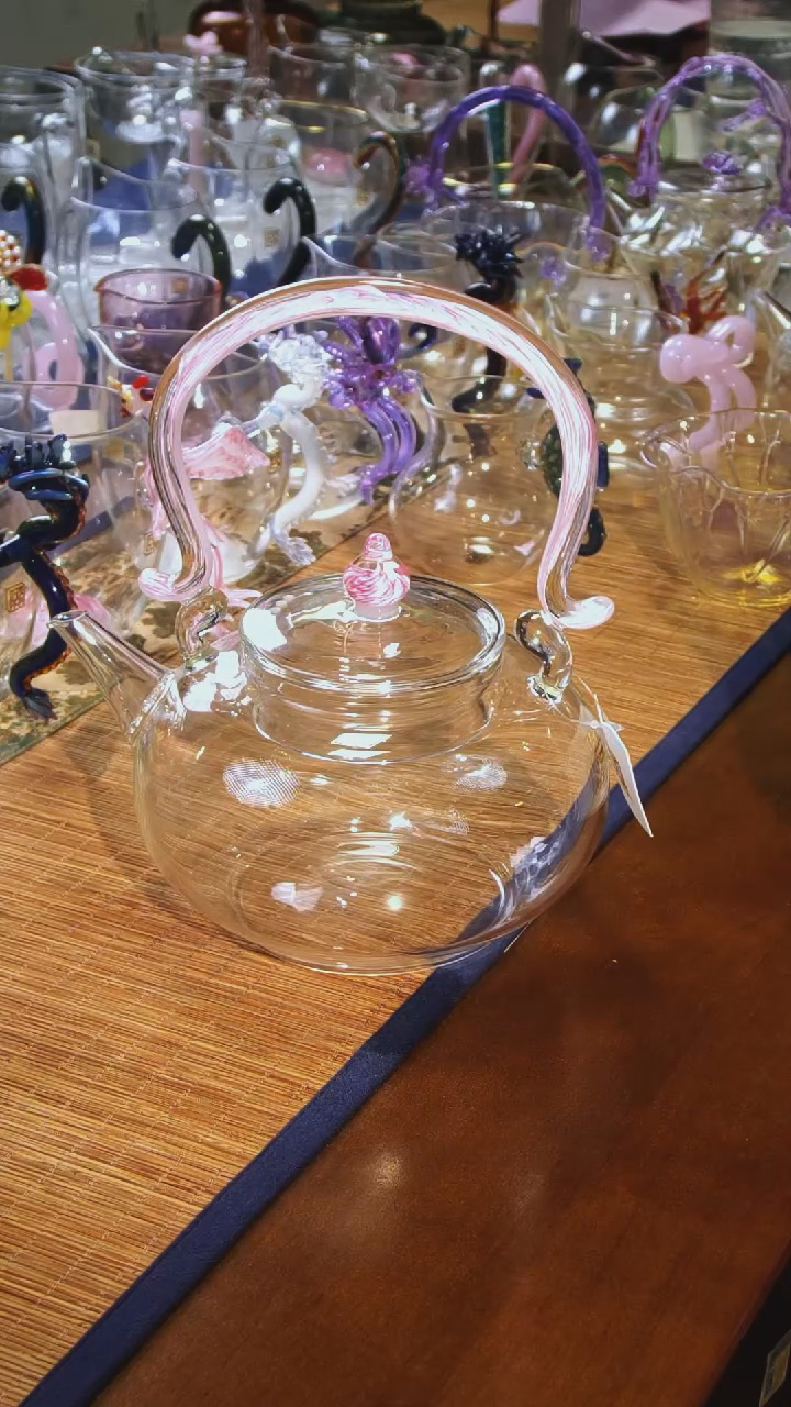 【闪购商品】粉色凤尾提梁壶晶焱金标