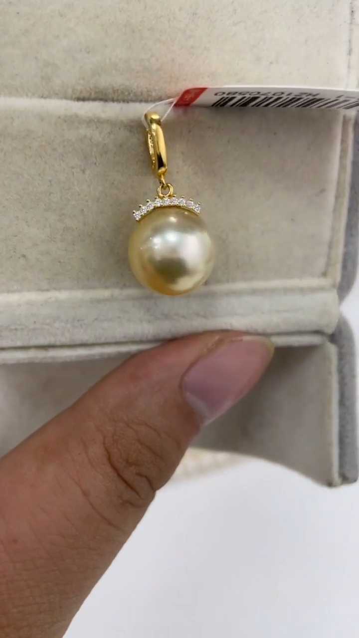银S925镶嵌吊坠海水珍珠金珠