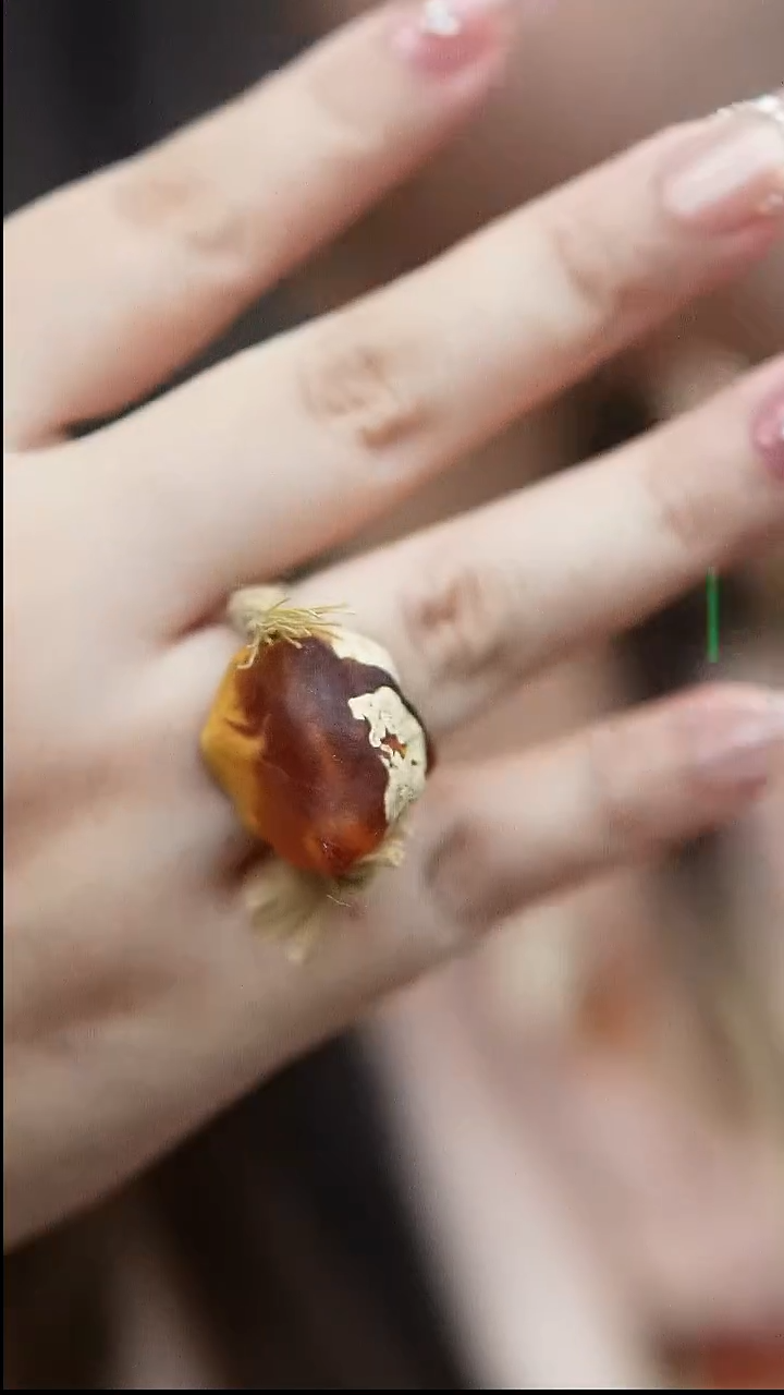 裸石蜜蜡未镶嵌设计款*蜜蜡原石戒指*百搭