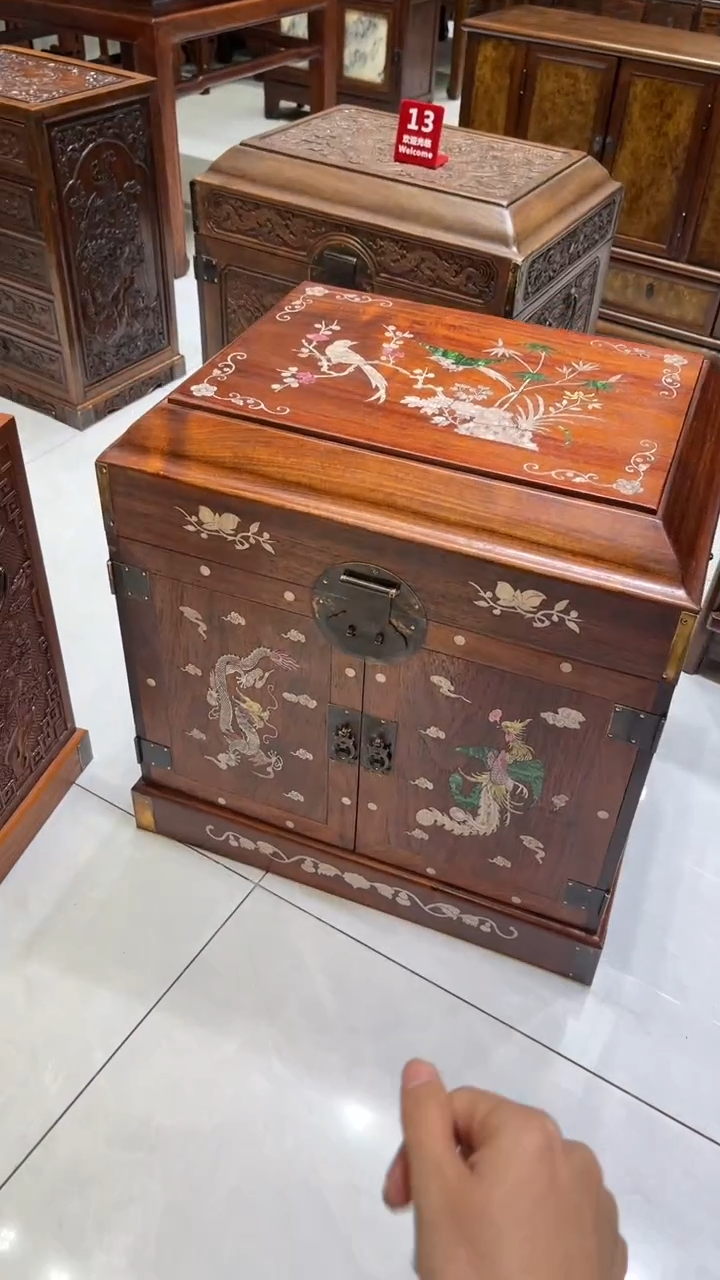 【闪购商品】贡木龙凤呈祥螺钿大官箱