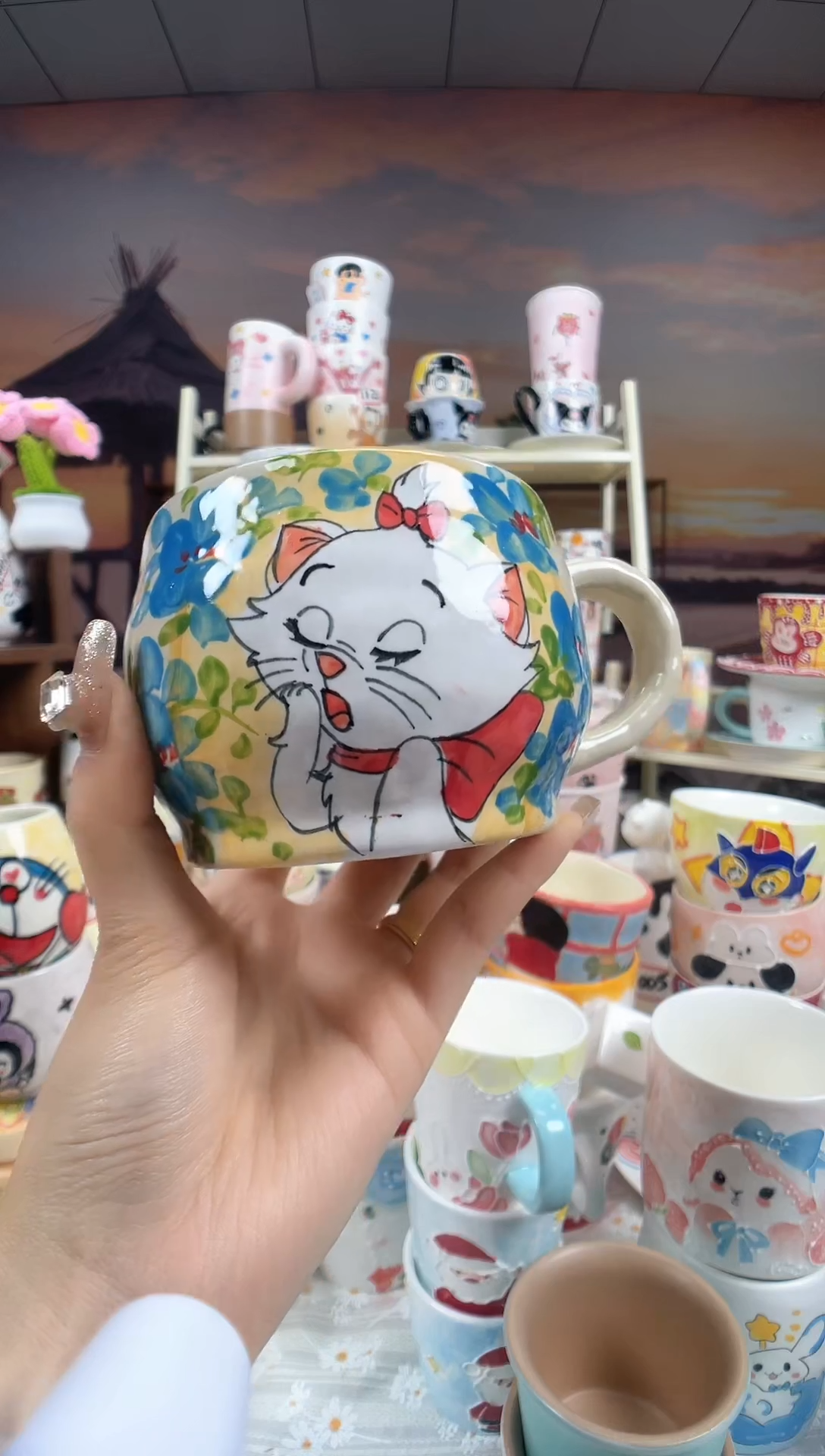 【闪购商品】景德镇手工手绘高温釉下彩陶瓷杯