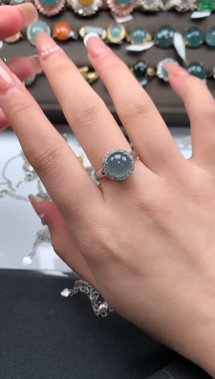 【闪购商品】翡翠戒指银S925镶嵌35142