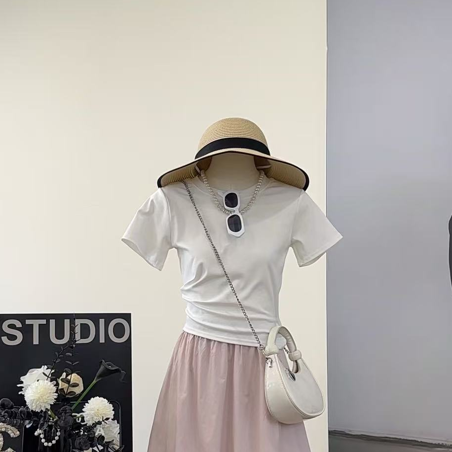 【可可里少女】纯欲风设计感后背小心机修身上衣-2611