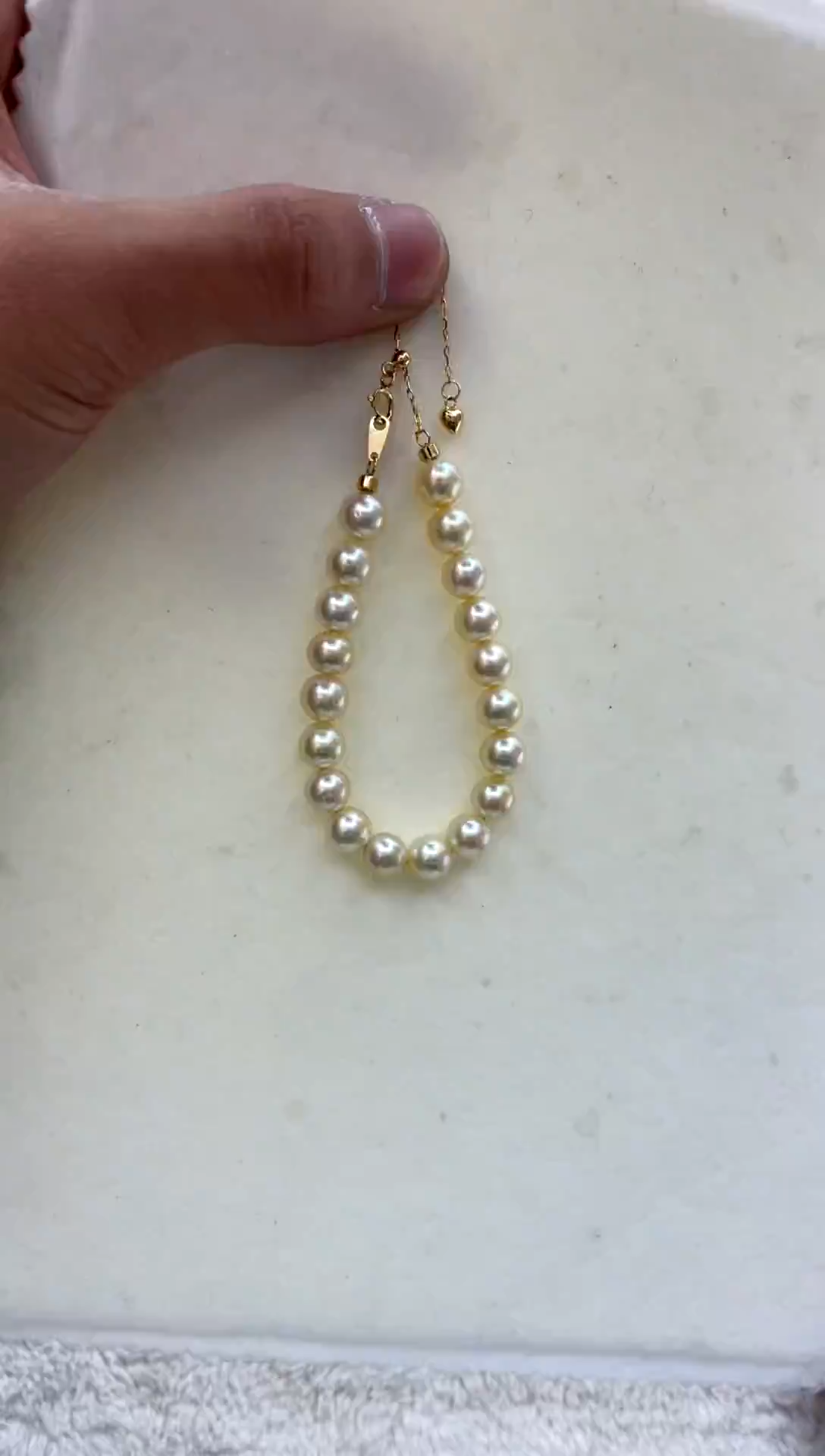 银S925镶嵌手绳海水珍珠7-8