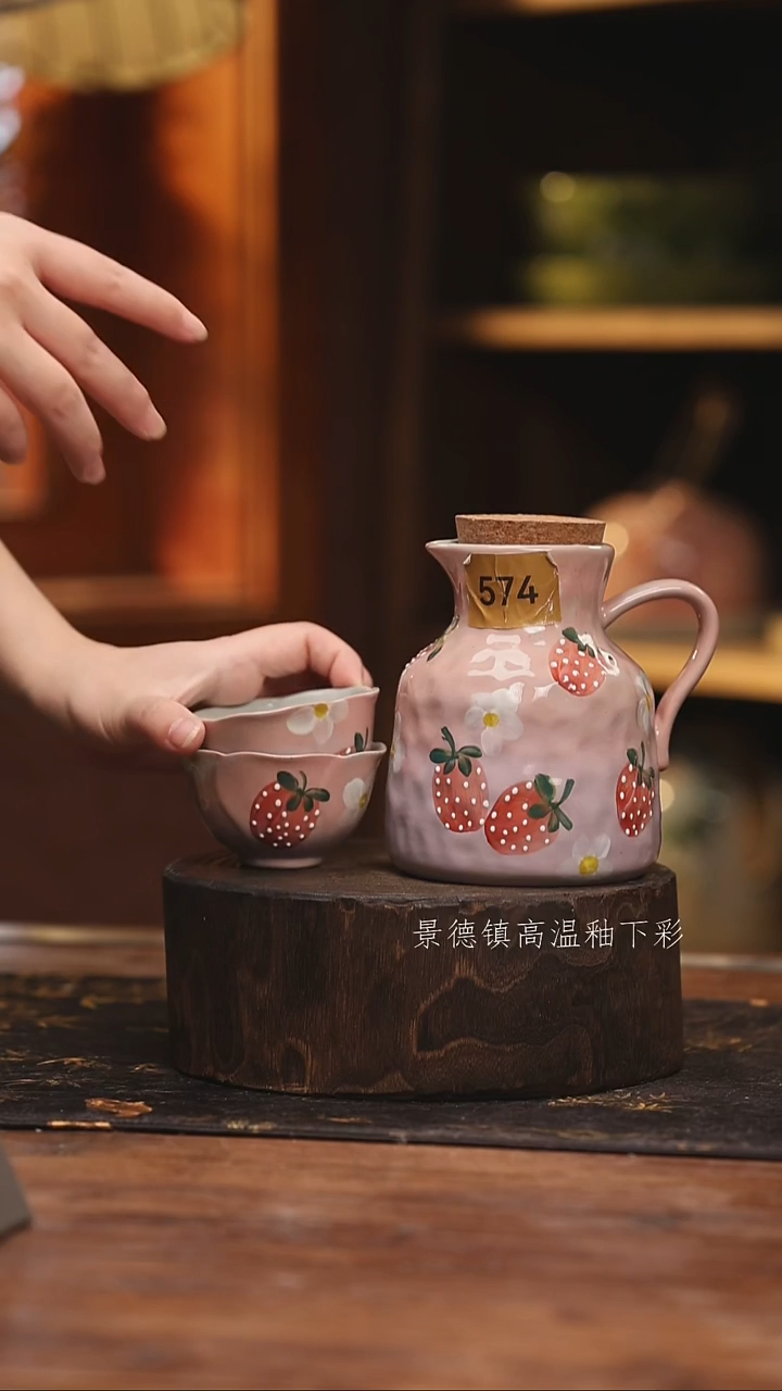 陶瓷景德镇高温釉下手绘陶瓷@L574@