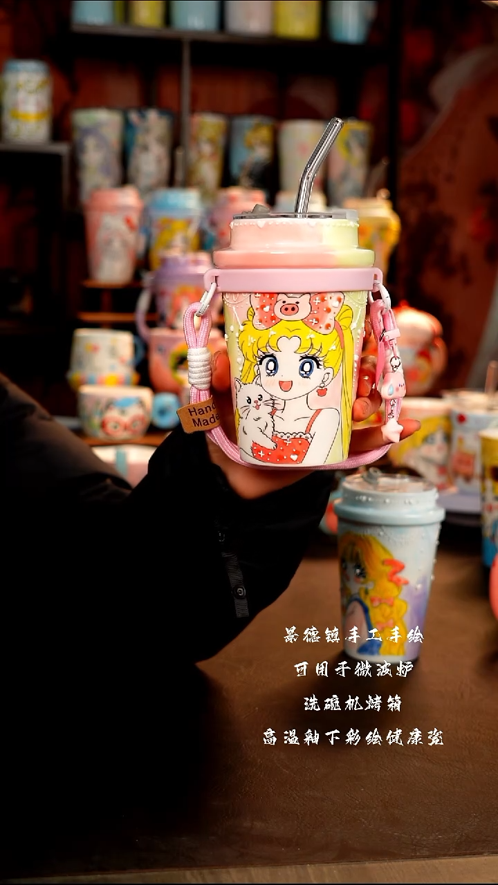 景德镇手工手绘陶瓷杯杯