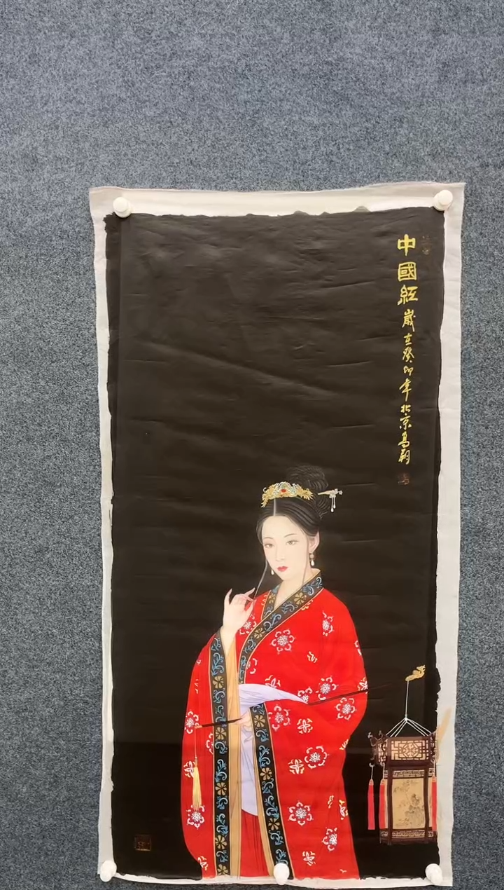 【闪购商品】国画 2.1-艺术冯高翔-四尺丝绢人物-35