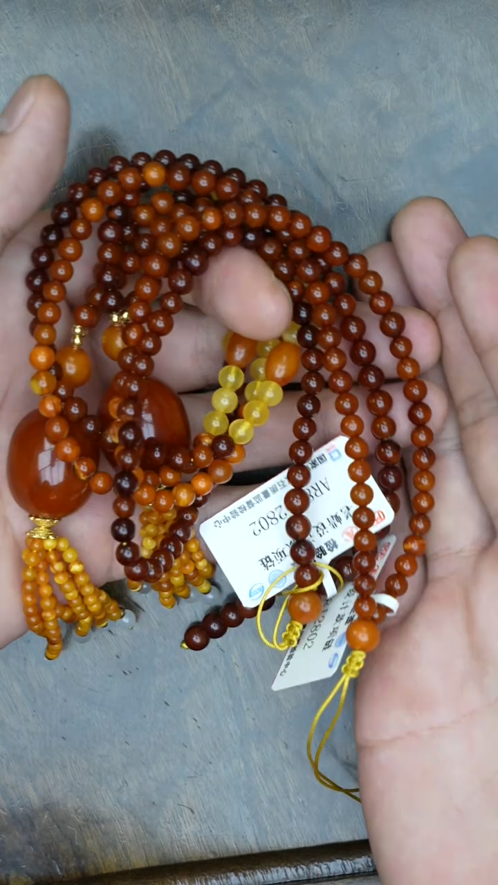 【闪购商品】琥珀裸石未镶嵌老蜡枣珠DIY项链多样性发其一