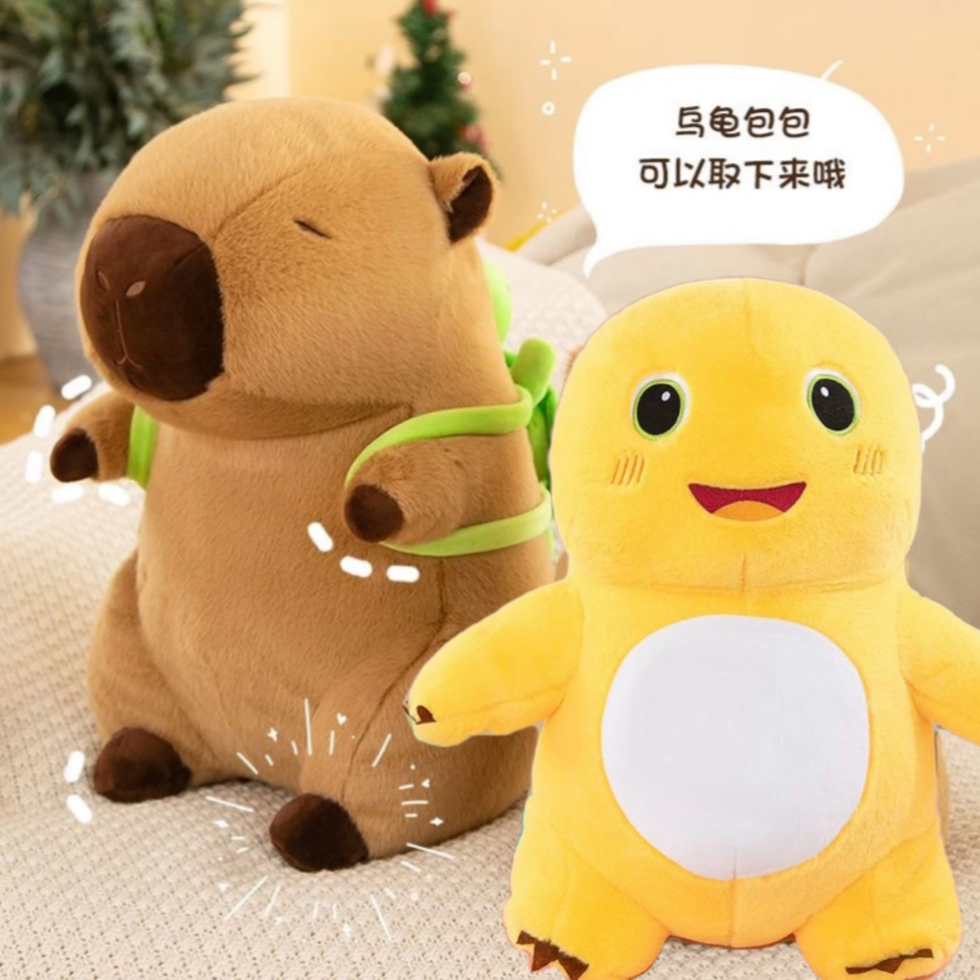 《店铺爆款》双大号奶龙+大号卡皮巴拉玩具抱枕