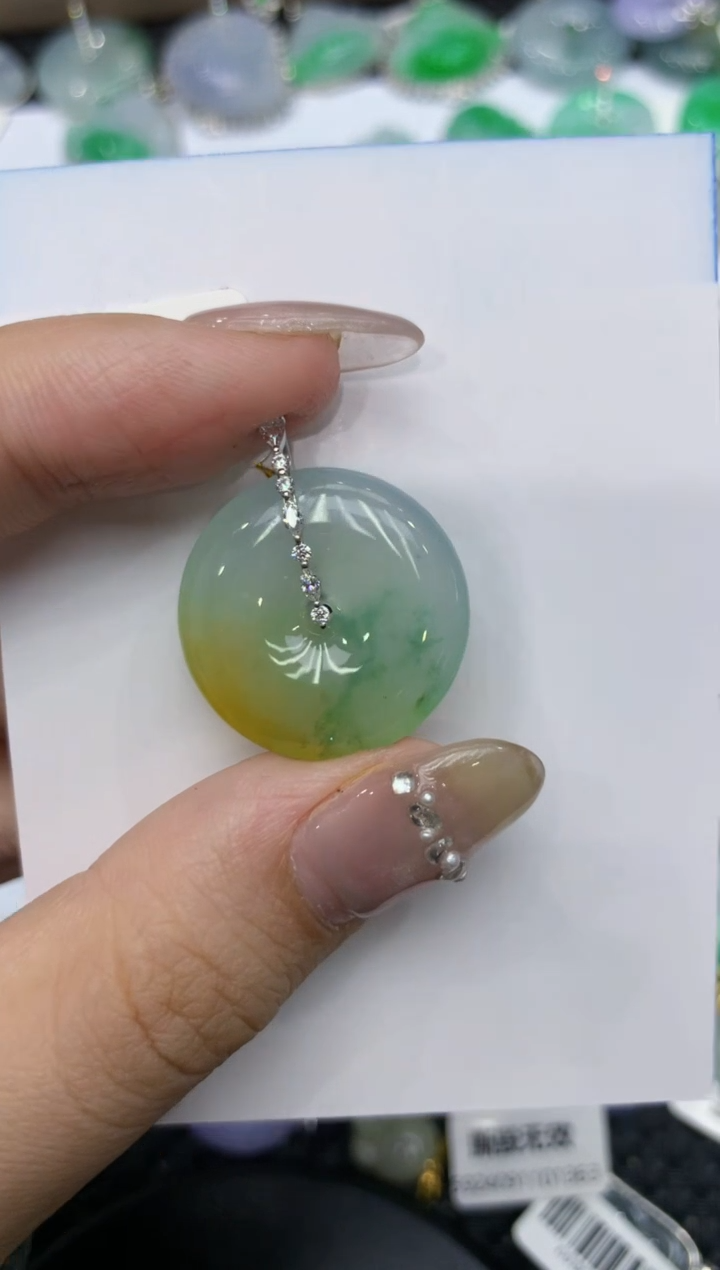 【闪购商品】翡翠颈饰18K金镶嵌222222222