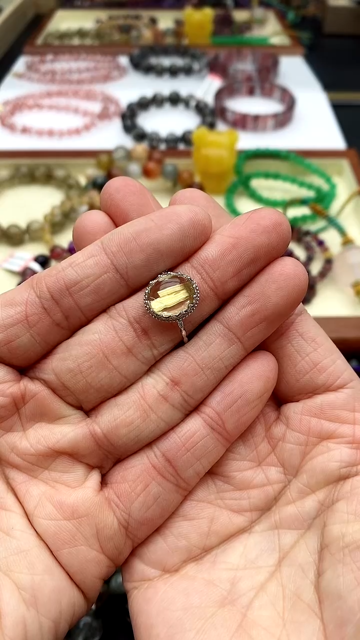 【闪购商品】发晶戒指未镶嵌钛晶戒指