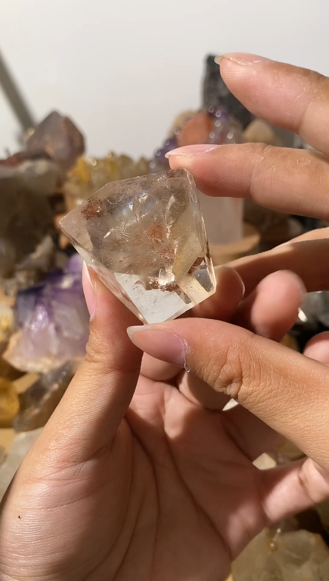 原石未镶嵌水晶幽灵随形带2颗晶中晶