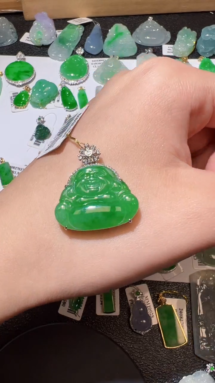【闪购商品】翡翠18K金镶嵌挂件我