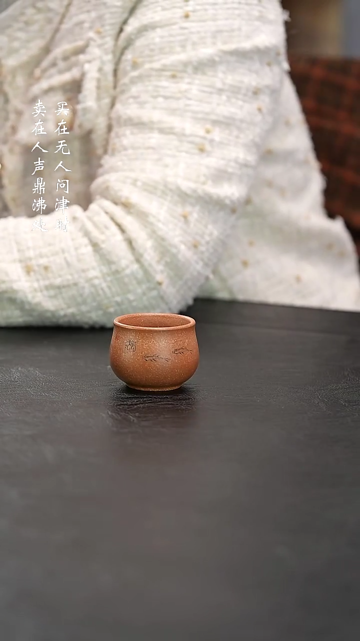 茶壶紫砂五彩段小鱼杯