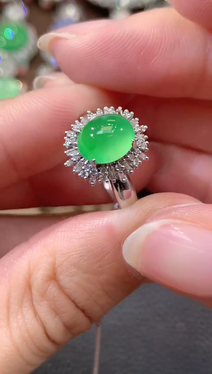 18K金镶嵌戒指翡翠C45